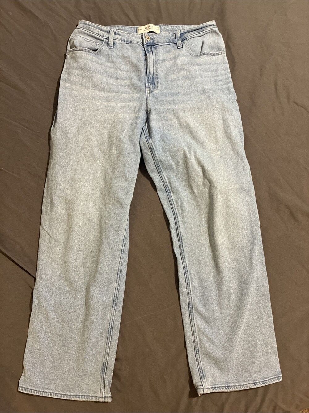 Hollister Ultra High Rise Dad Jeans Sz 32W 14R Light Wash